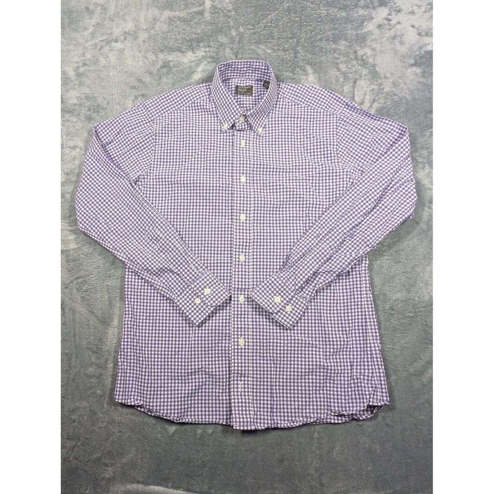 Gitman Bros Shirt Mens Medium Purple Gingham Button Down Long Sleeve Made In USA